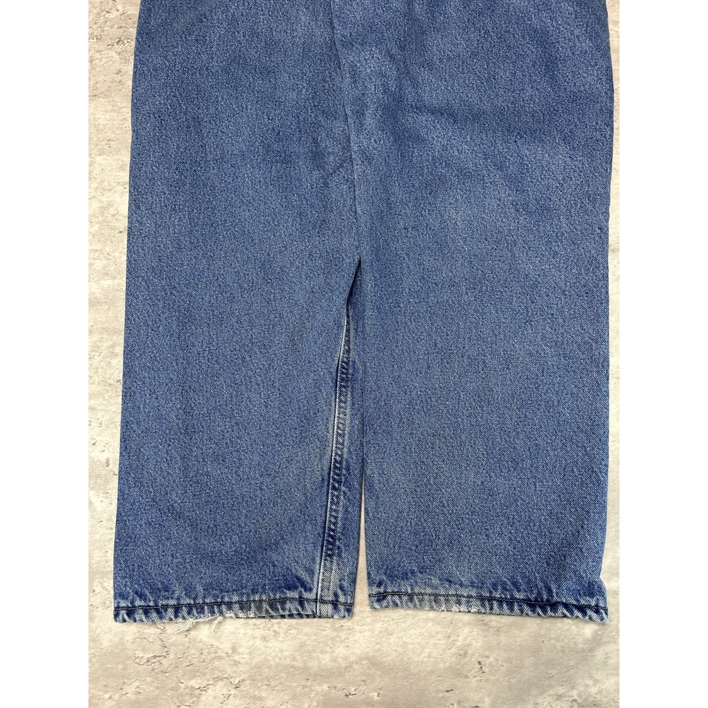 Vintage Carhartt Relaxed Fit Plaid Lined Medium Wash Workwear Denim Pants Sz 37W