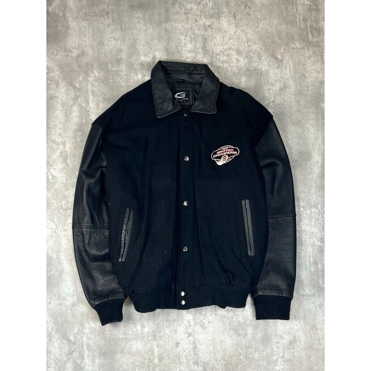 Boston Red Sox MLB World Series Varsity Style Bomber Jacket Size XXL Black