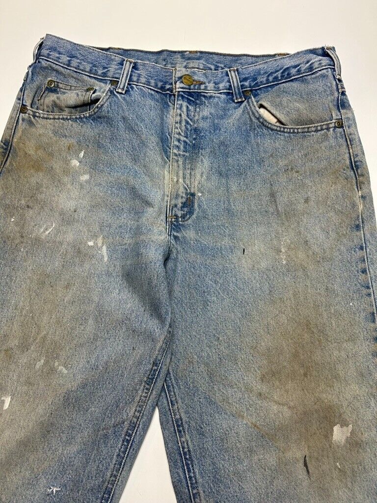 Vintage Carhartt Relaxed Fit Medium Wash Denim Workwear Pants Size 36