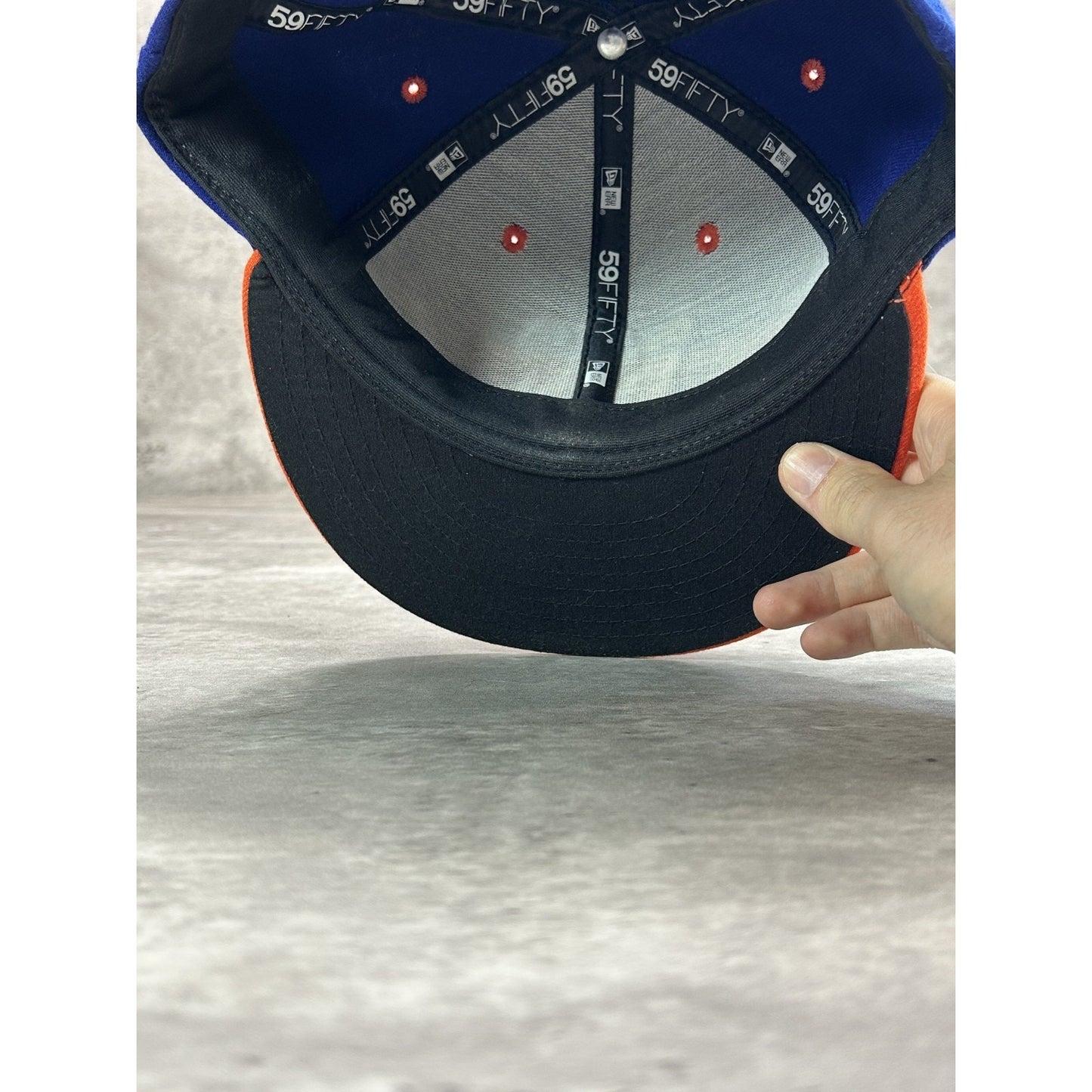 Midland Rockhounds MiLB Embroidered Logo Baseball Fitted Hat 7 1/2 Blue/Orange