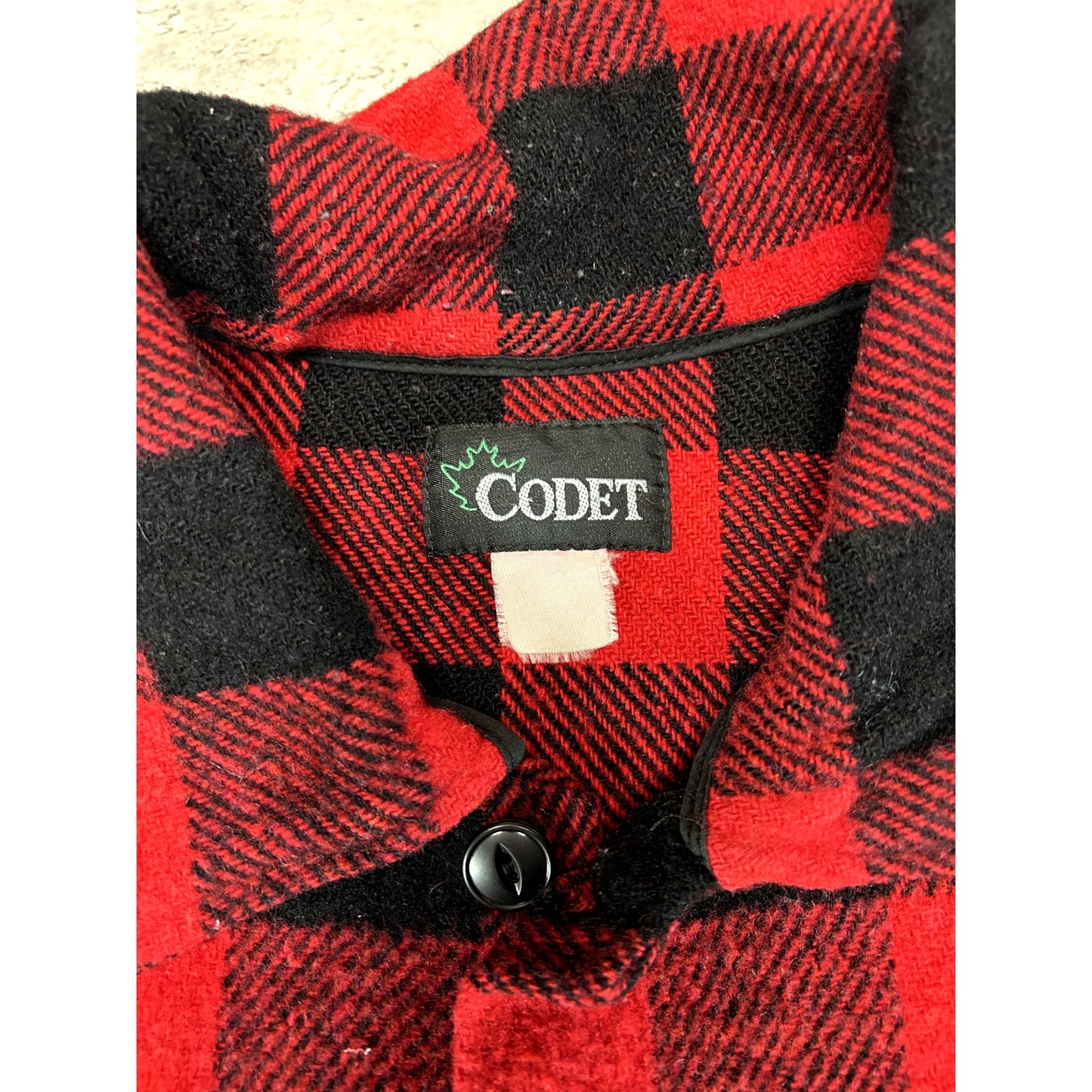 Vintage 80s/90s Codet Buffalo Plaid Heavy Flannel Jacket Size XL