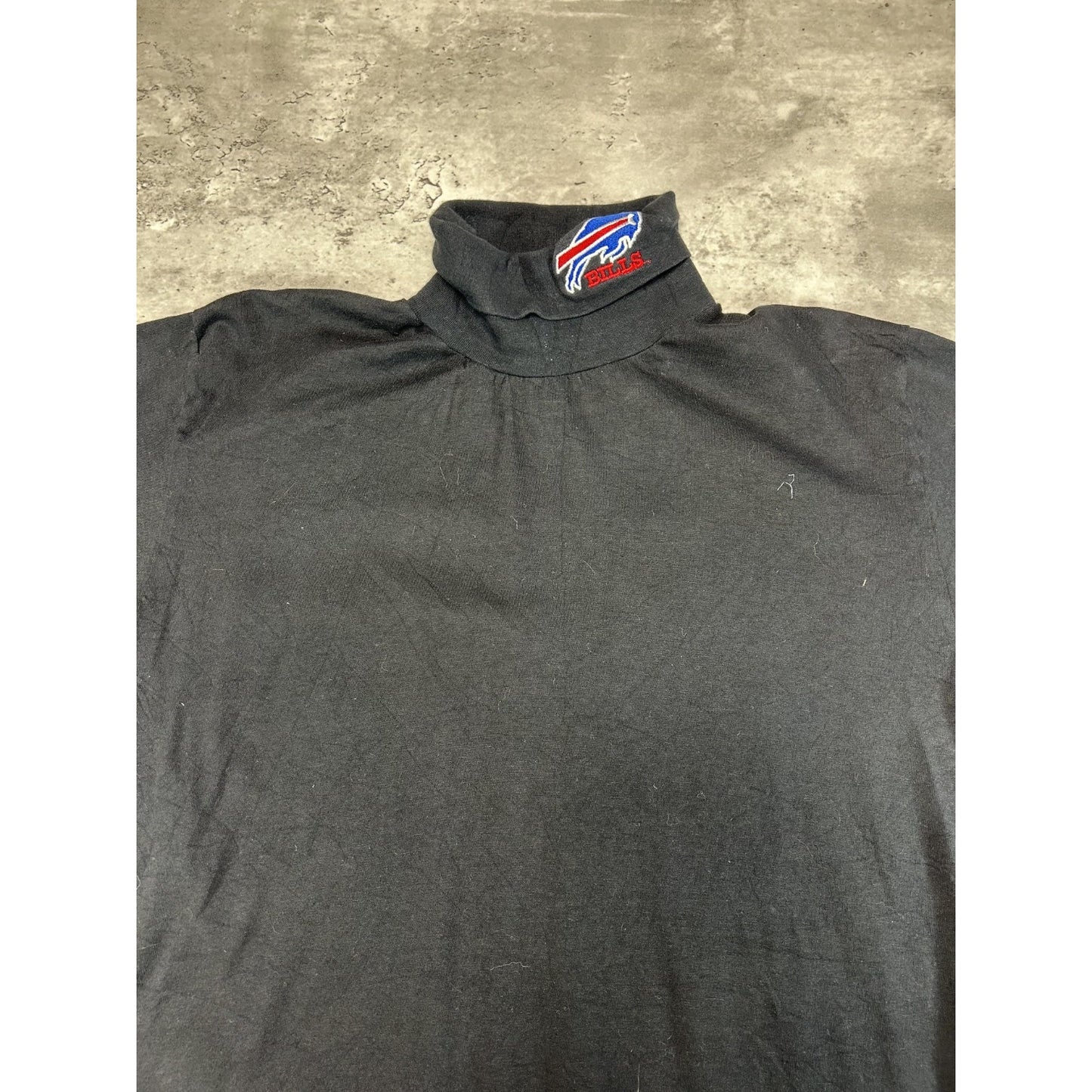 Vintage 90s Buffalo Bills NFL Embroidered Logo Turtle Neck T-Shirt Size Large