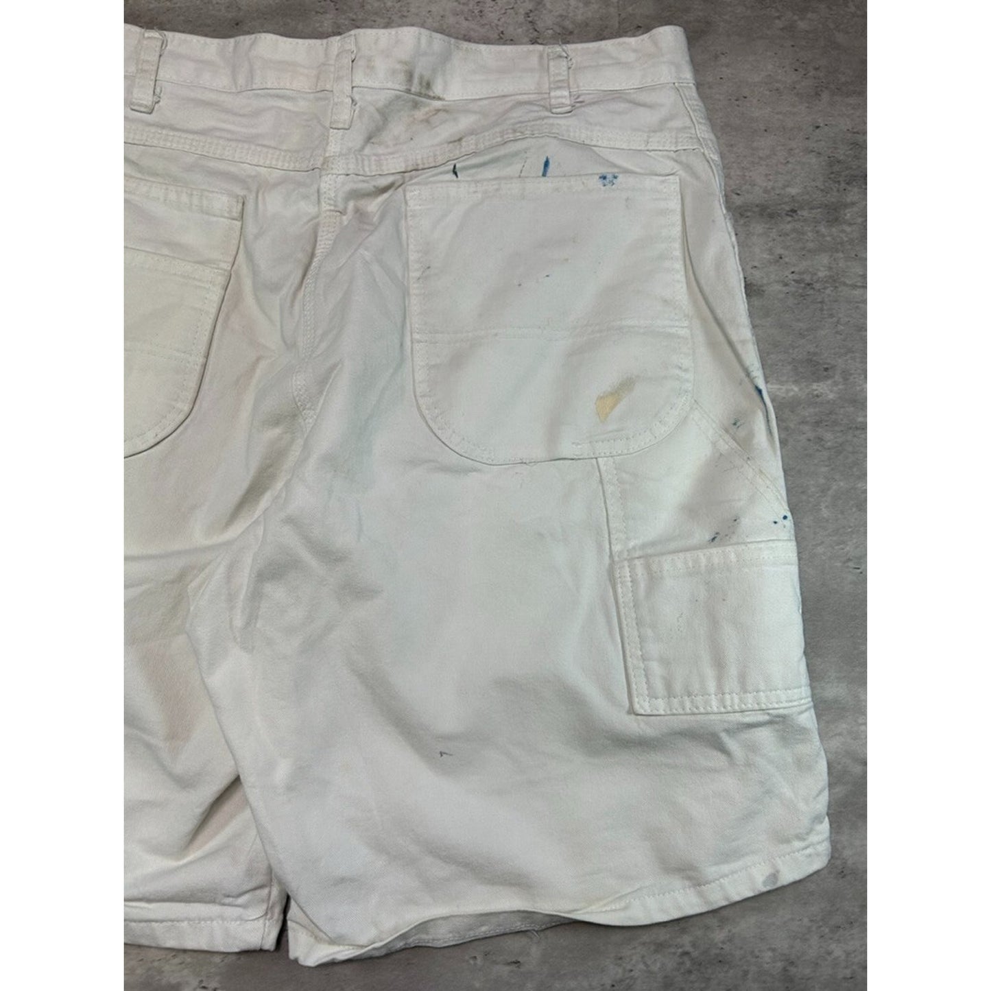 Vintage Dickies Canvas Workwear Painter Shorts Size 36 White
