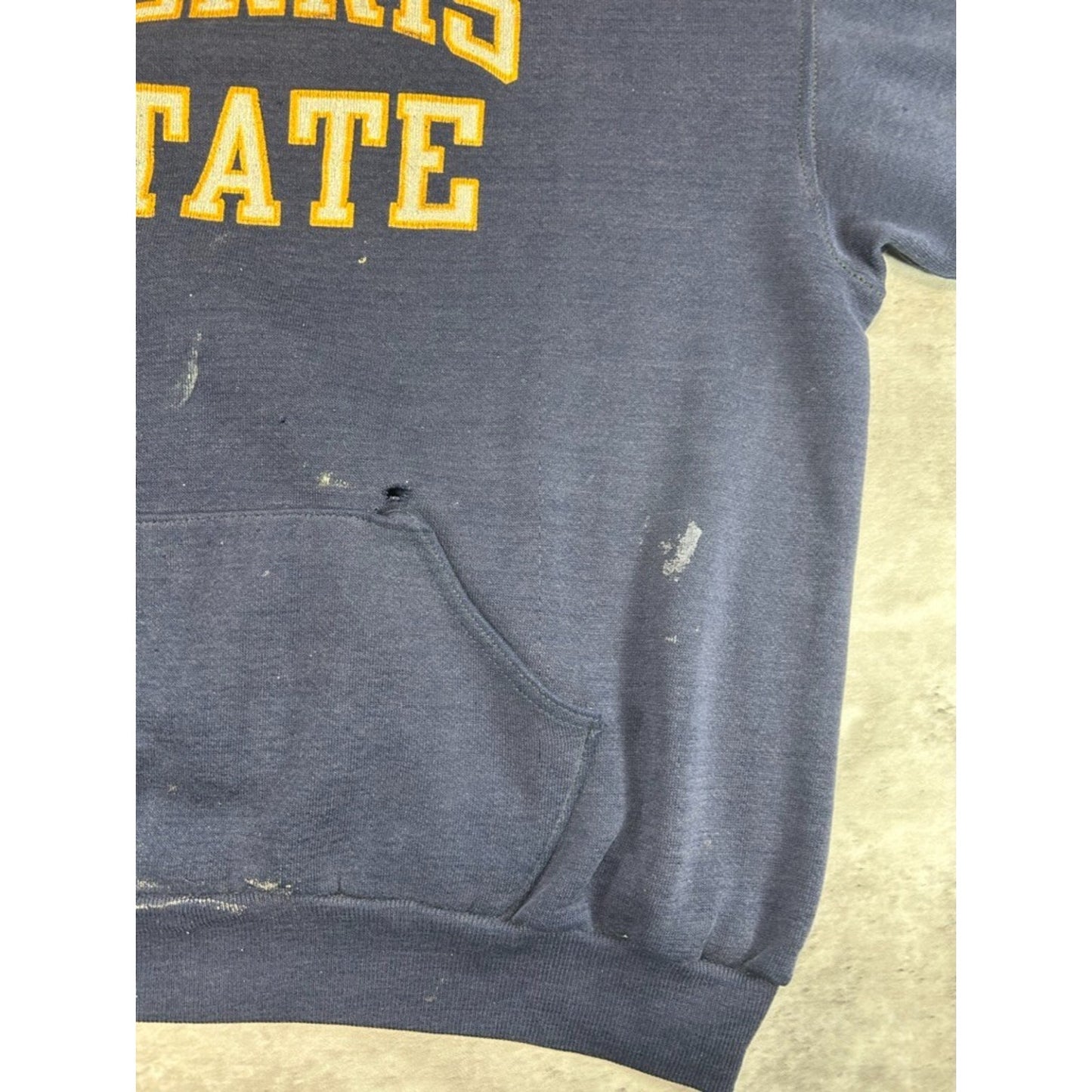 Vintage 70s Russell Athletic Ferris State University Hooded Sweatshirt Sz Large