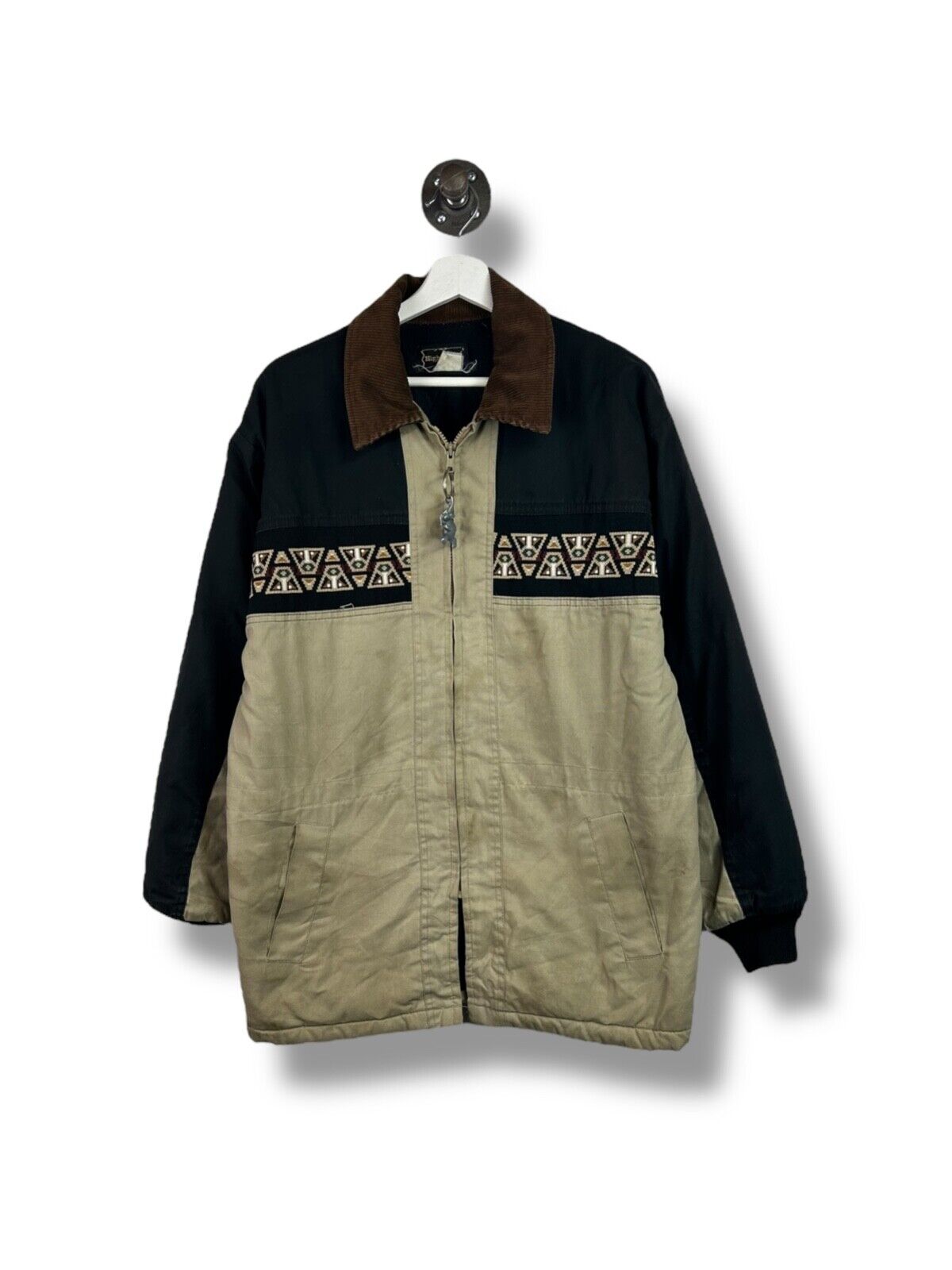 Vintage 80s/90s High Noon Quilted Lined Aztec Full Zip Jacket Size Large