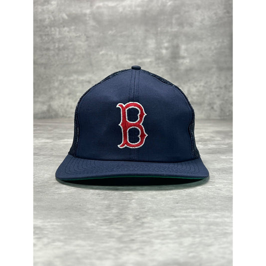 Vintage 80s Boston Red Sox MLB Embroidered Logo Trucker Snapback Hat OSFA