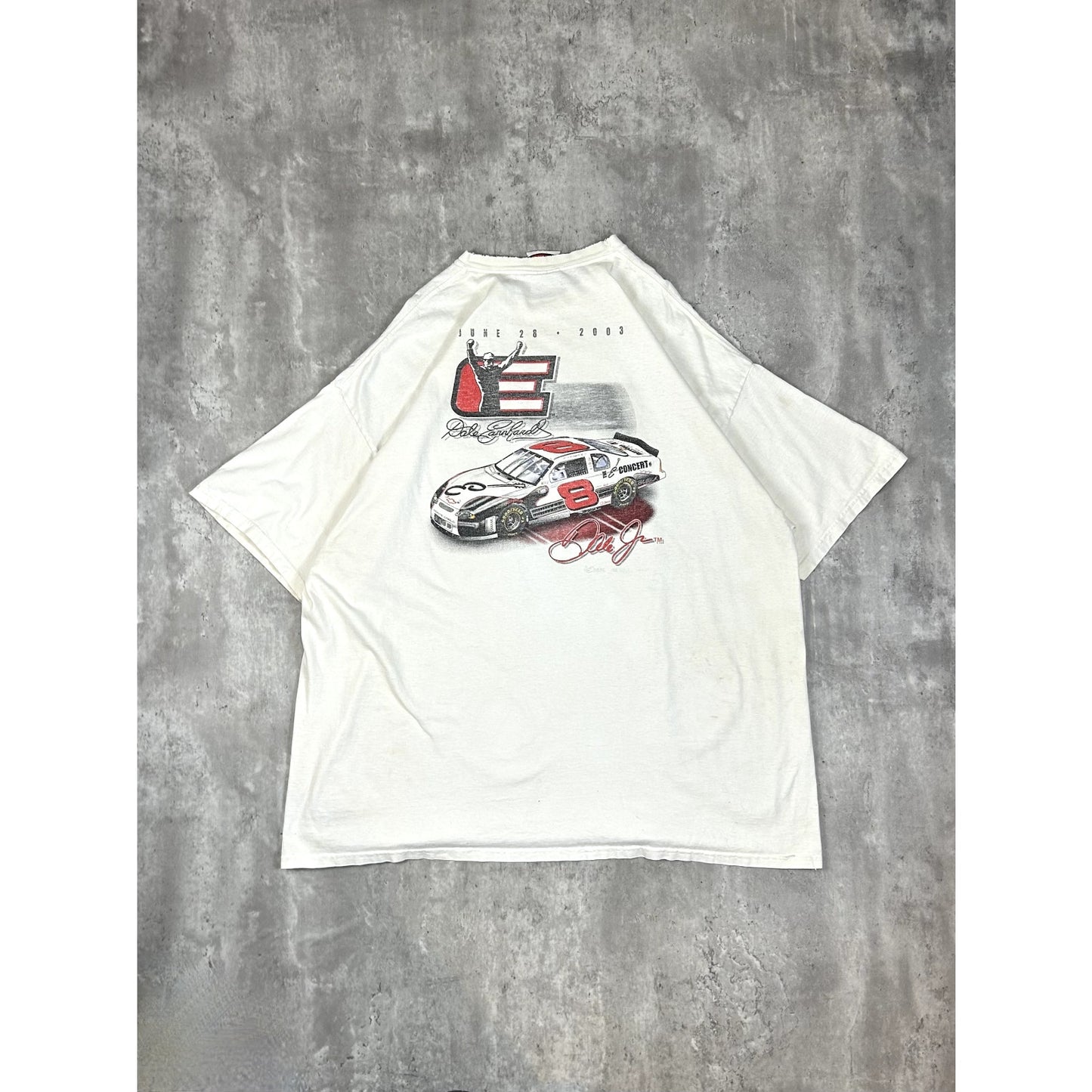 Vintage 2003 #8 Dale Earnhardt NASCAR Tribute Concert Graphic T-Shirt Size XXL