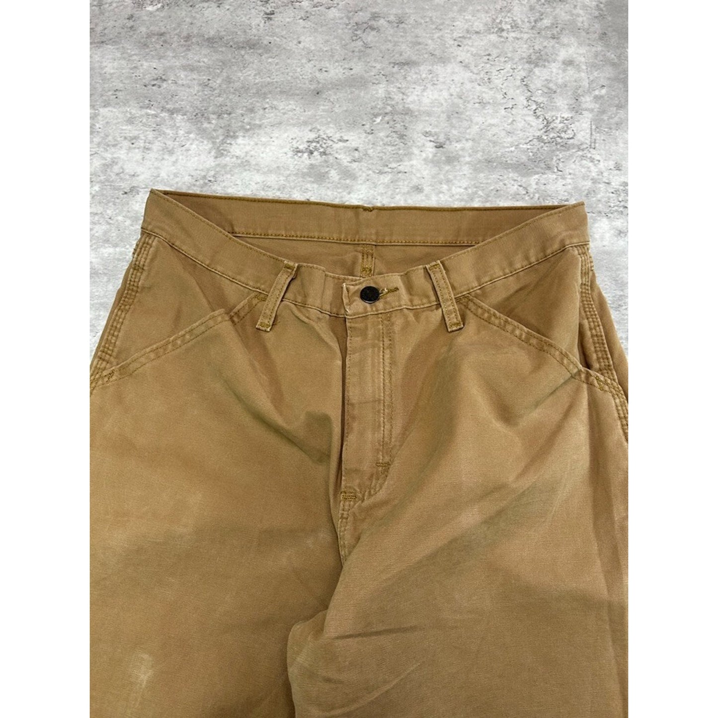 Vintage Rustler Canvas Workwear Carpenter Shorts Size 31 Beige