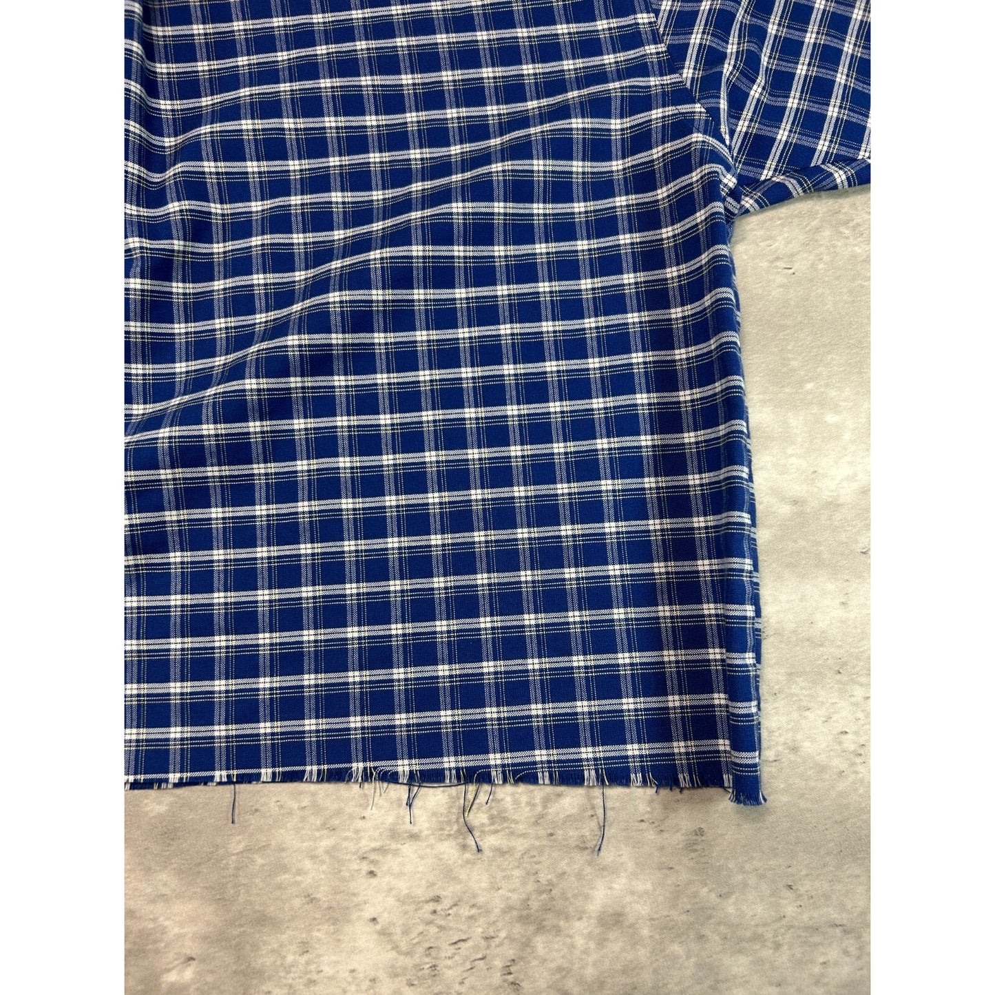 Vintage Towncraft Plaid Single Pocket Cropped Button Up Shirt Size Large Blue