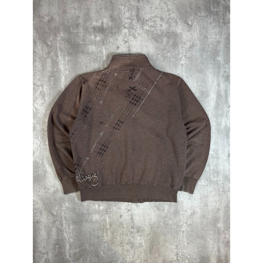 Vintage Y2K Billabong Embroidered Graffiti Spellout Full Zip Sweatshirt Size XL