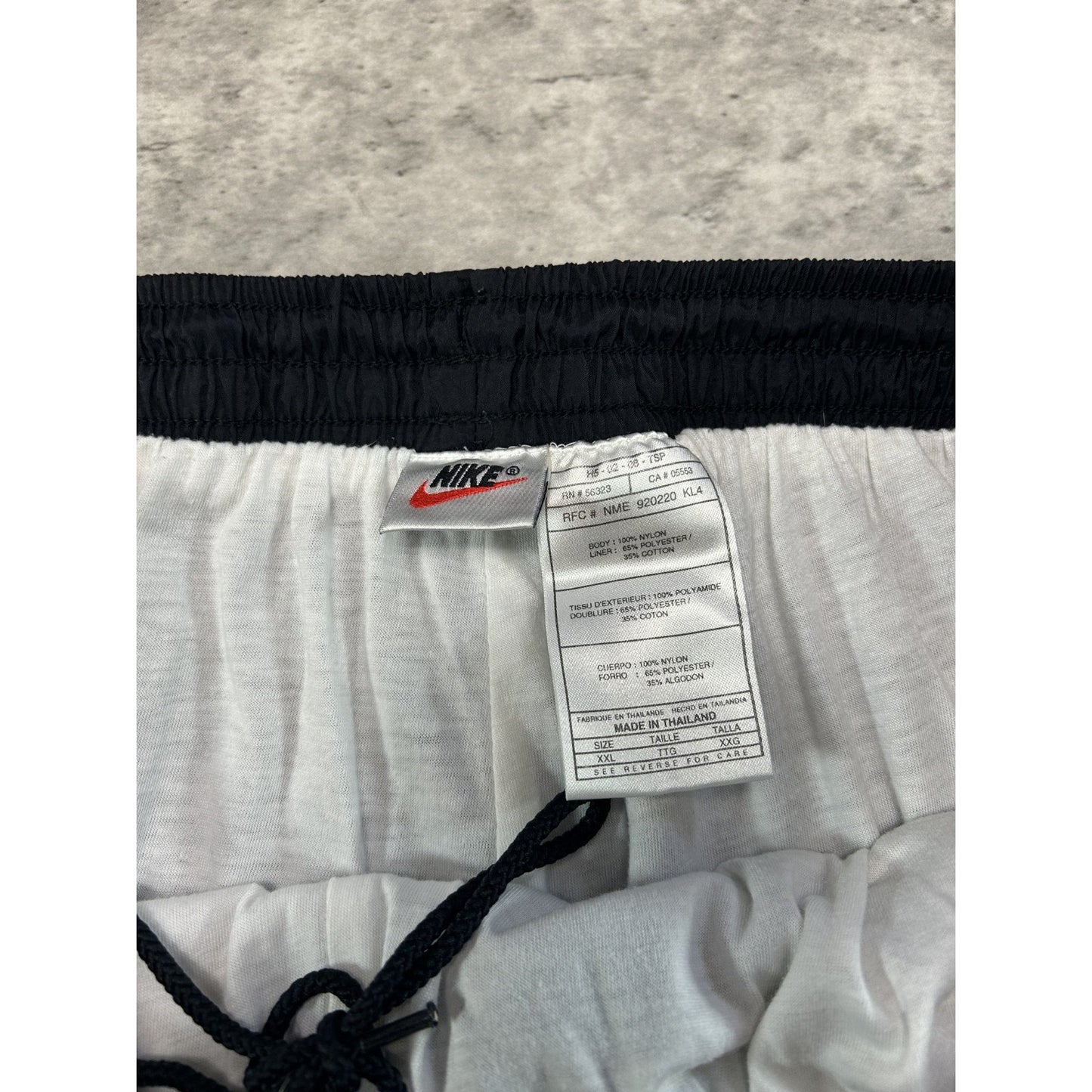 Vintage 80s/90s Nike Embroidered Tonal Logo Nylon Track Pants Size XXL