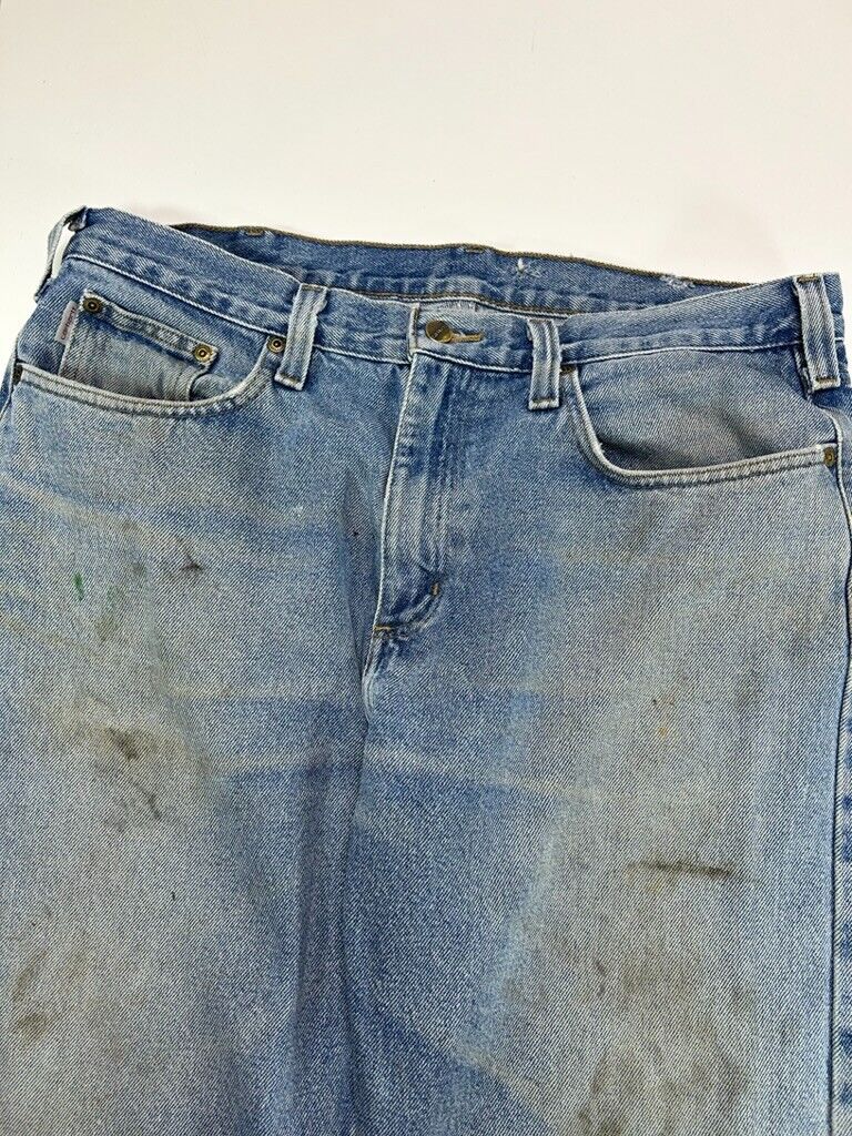 Vintage Carhartt Medium Wash Denim Workwear Pants Size 37
