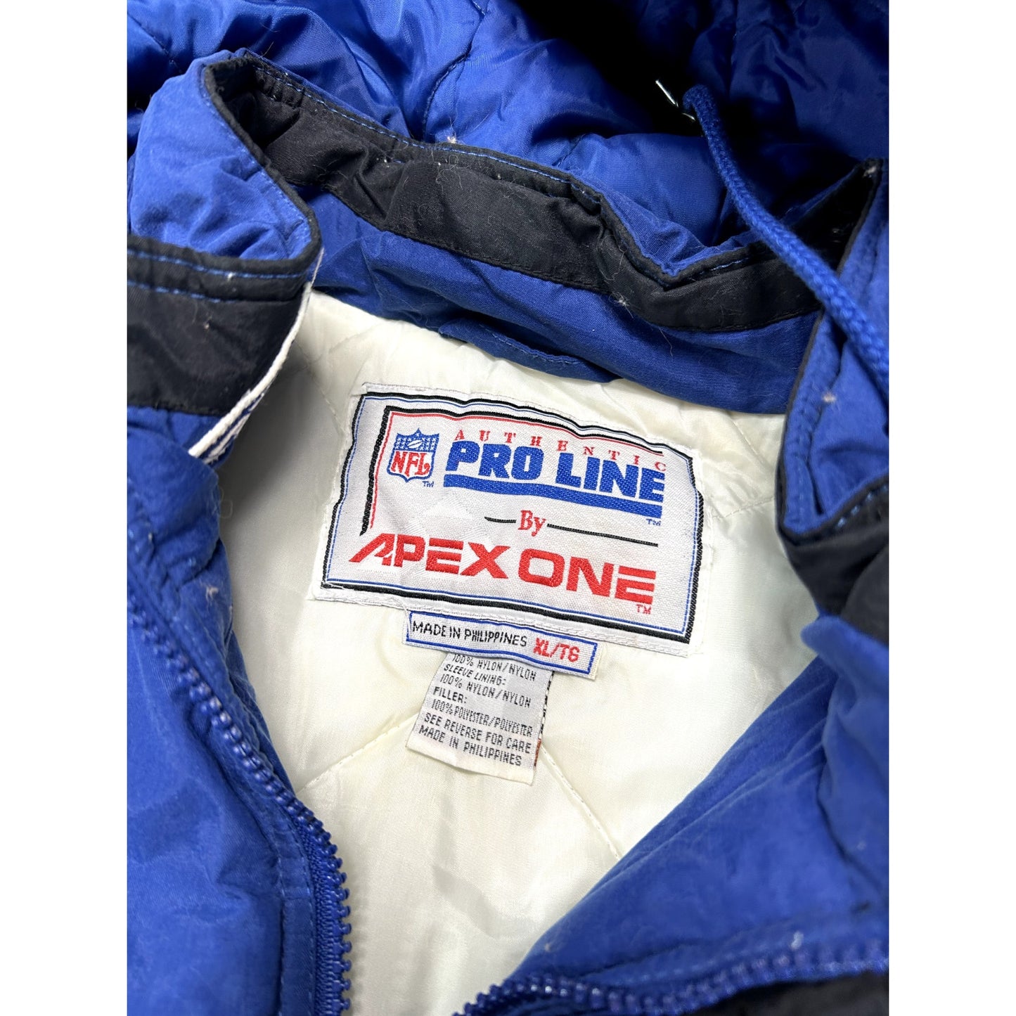 Vintage 90s Dallas Cowboys NFL Shoulder Patches Insulated Jacket Size XL Blue