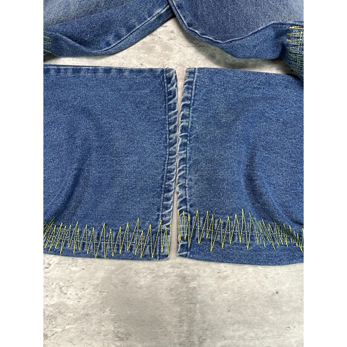 Vintage Y2K Brooklyn Embroidered Stripe Dark Wash Denim Pants Size 38 Blue