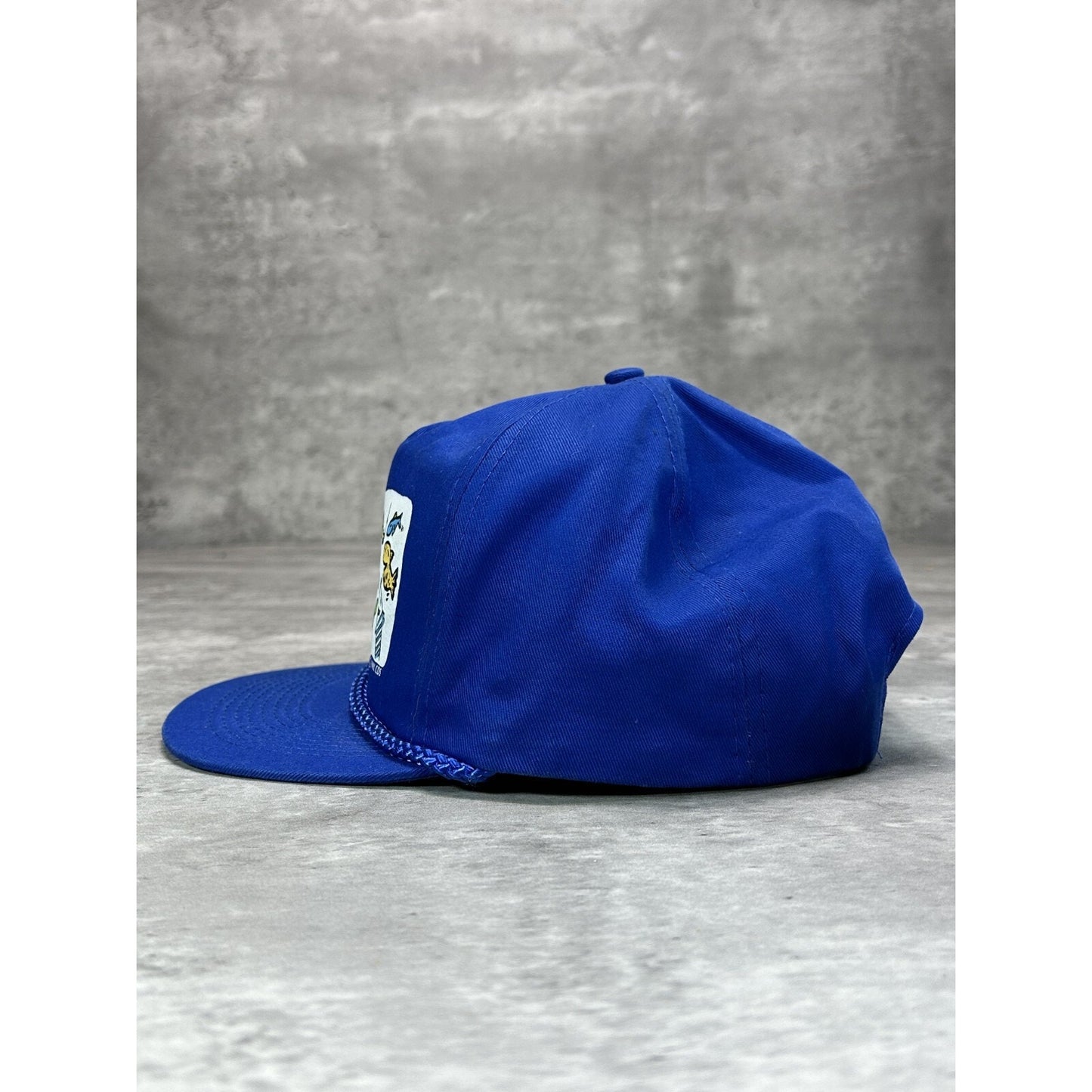 Vintage 80s I Fish For Fun Cant Be For The Fish Comedy Slogan Snapback Hat OSFA