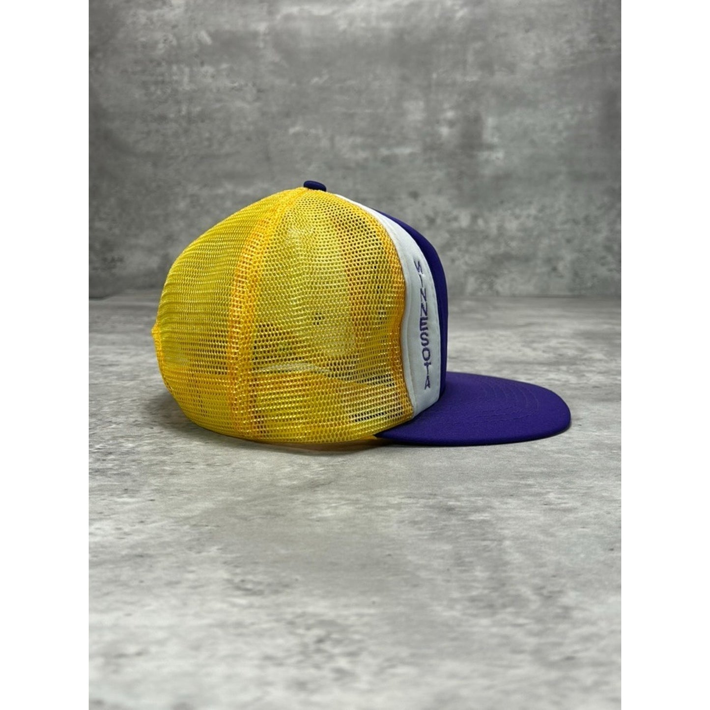Vintage 90s Minnesota Vikings NFL Lucky Stripe Trucker Snapback Trucker Hat OSFA