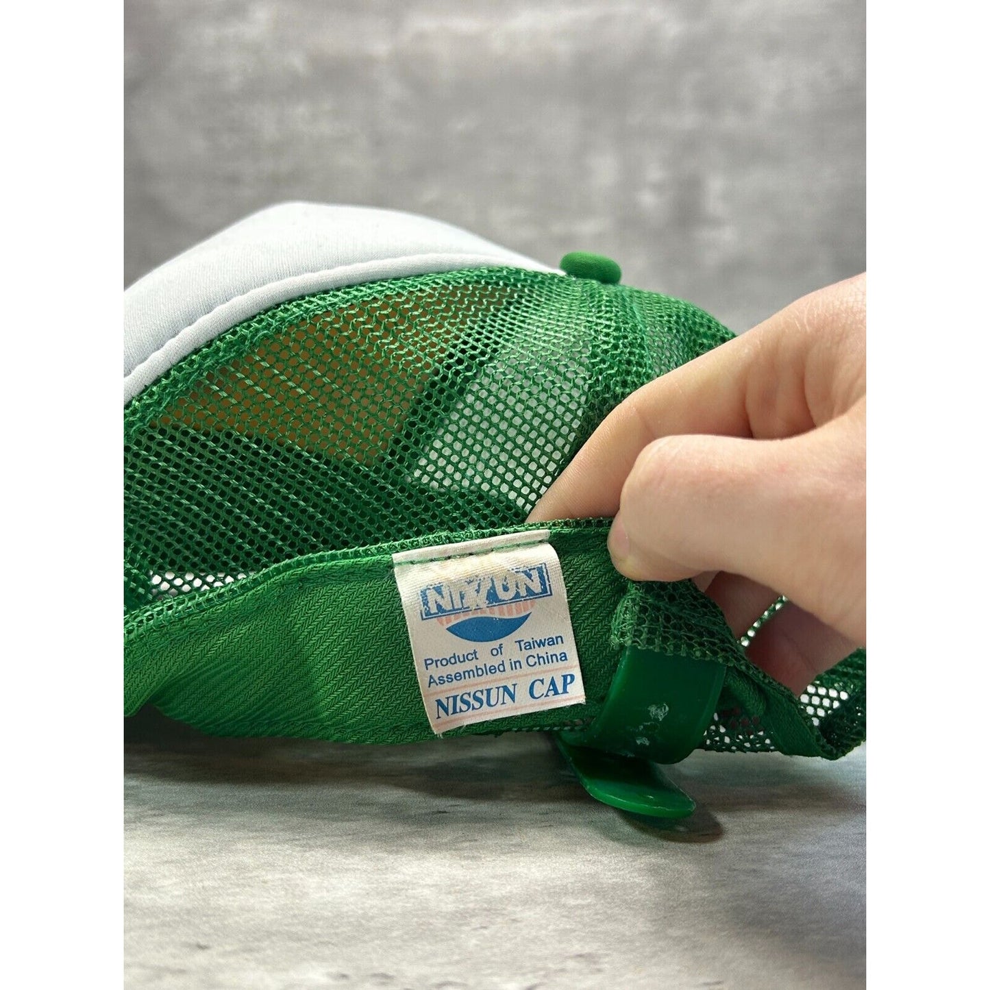 Vintage 90s John Deere Graphic Logo Trucker Snapback Hat OSFA Green