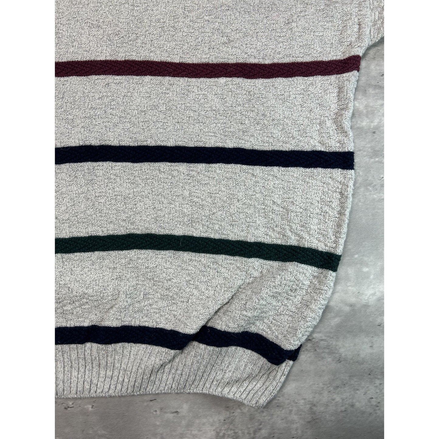 Vintage Cape Isle Knitters Striped Pullover Knit Sweater Size XL