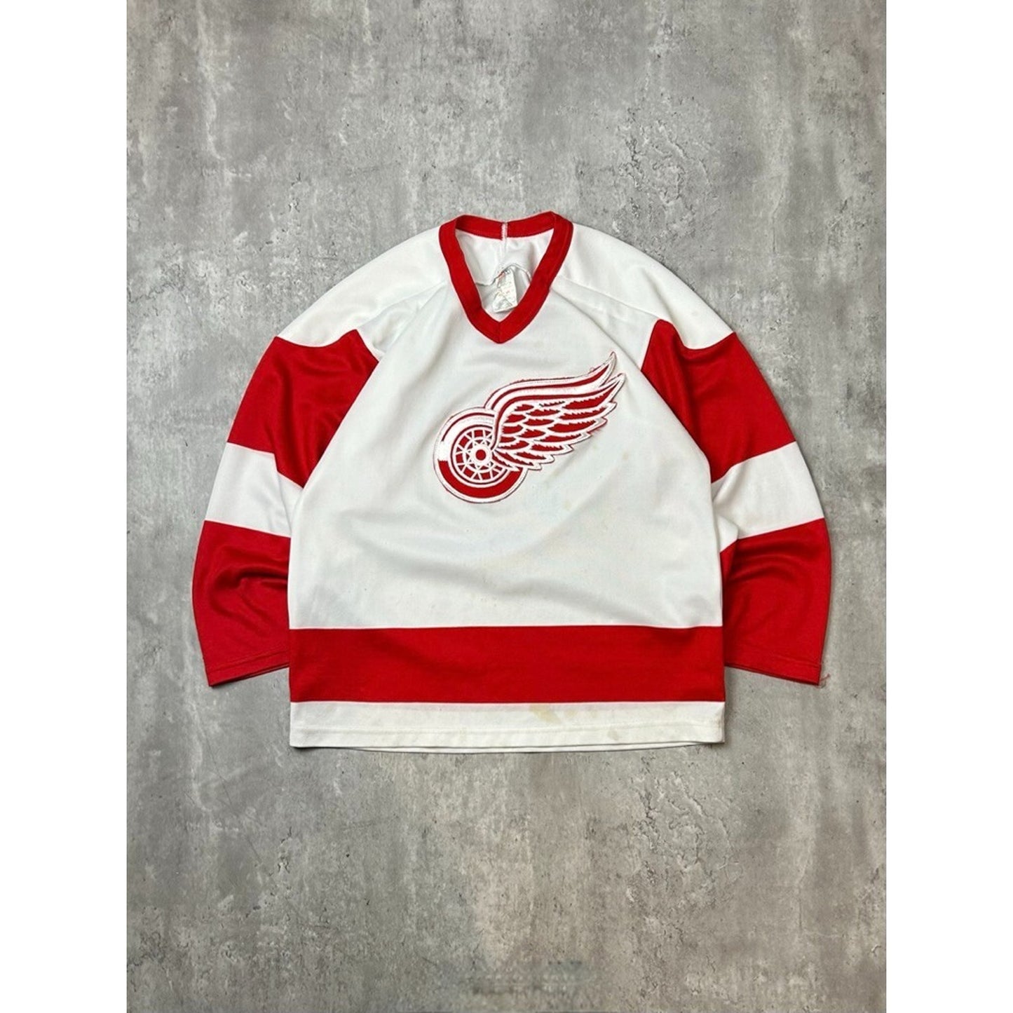 Vintage 90s Detroit Red Wings NHL CCM Maska Hockey Jersey Size Medium White