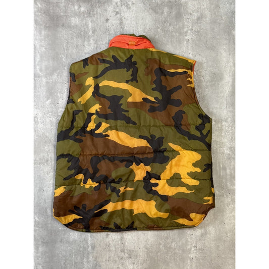 Vintage 80s Winchester Camo Reversible Nylon Hunting Puffer Jacket Size Medium