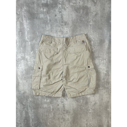 Carhartt Relaxed Fit Canvas Workwear Cargo Shorts Size 33 Beige