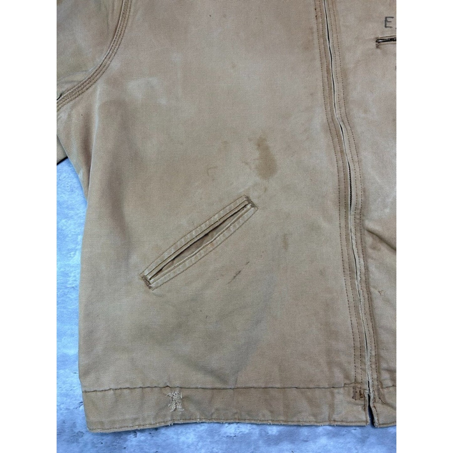 Vintage 90s Carhartt Blanket Lined Canvas Workwear Detroit Jacket Size XL