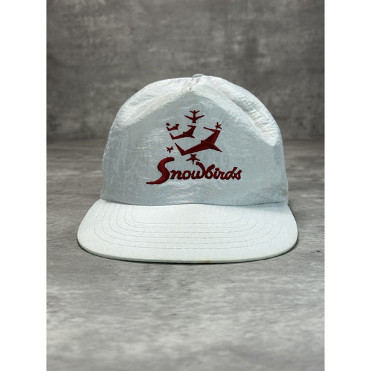 Vintage 80s/90s Snowbirds Embroidered Spellout Nylon Snapback Hat OSFA