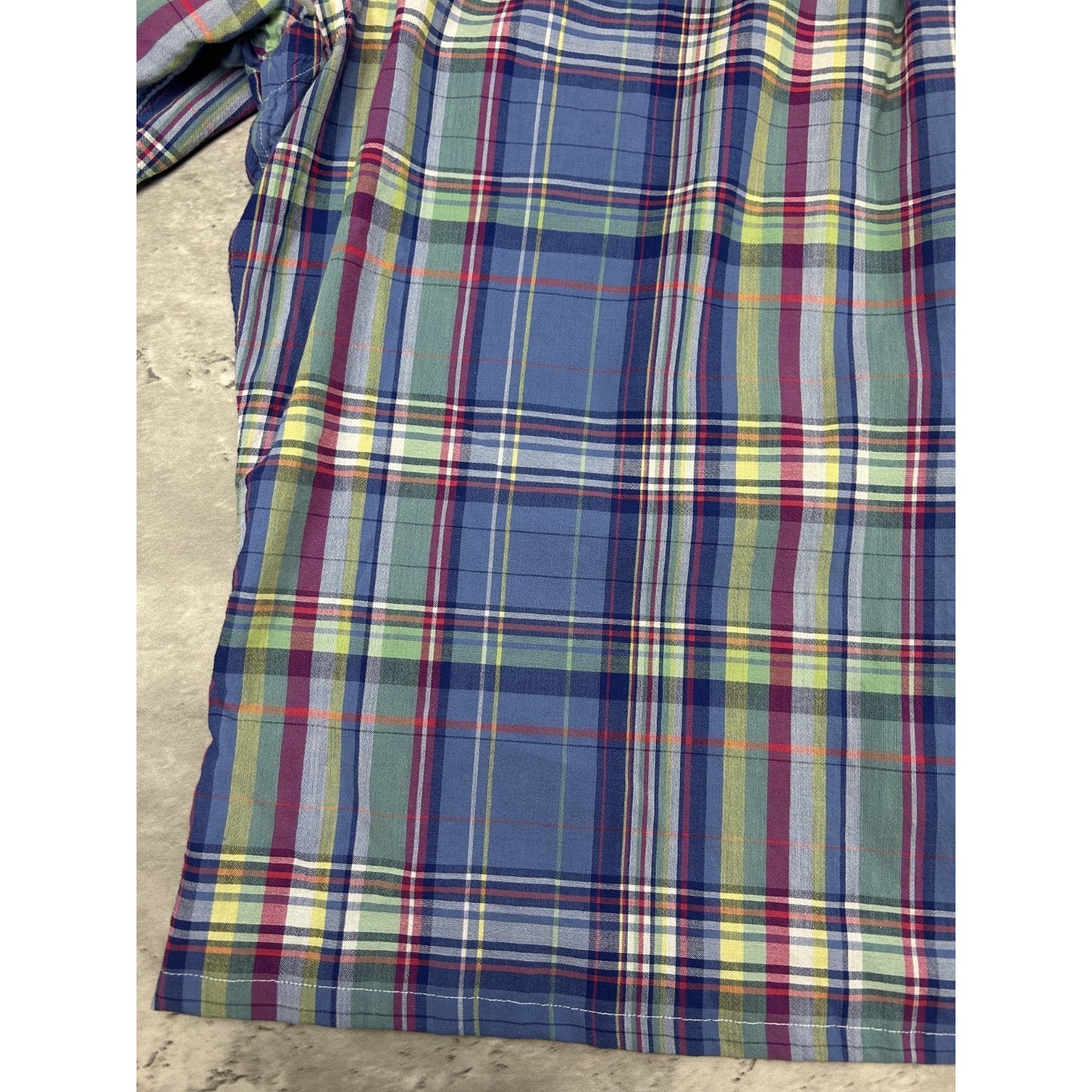 VTG Polo Ralph Lauren Plaid Short Sleeve Reworked Cropped Button Up Shirt Size L