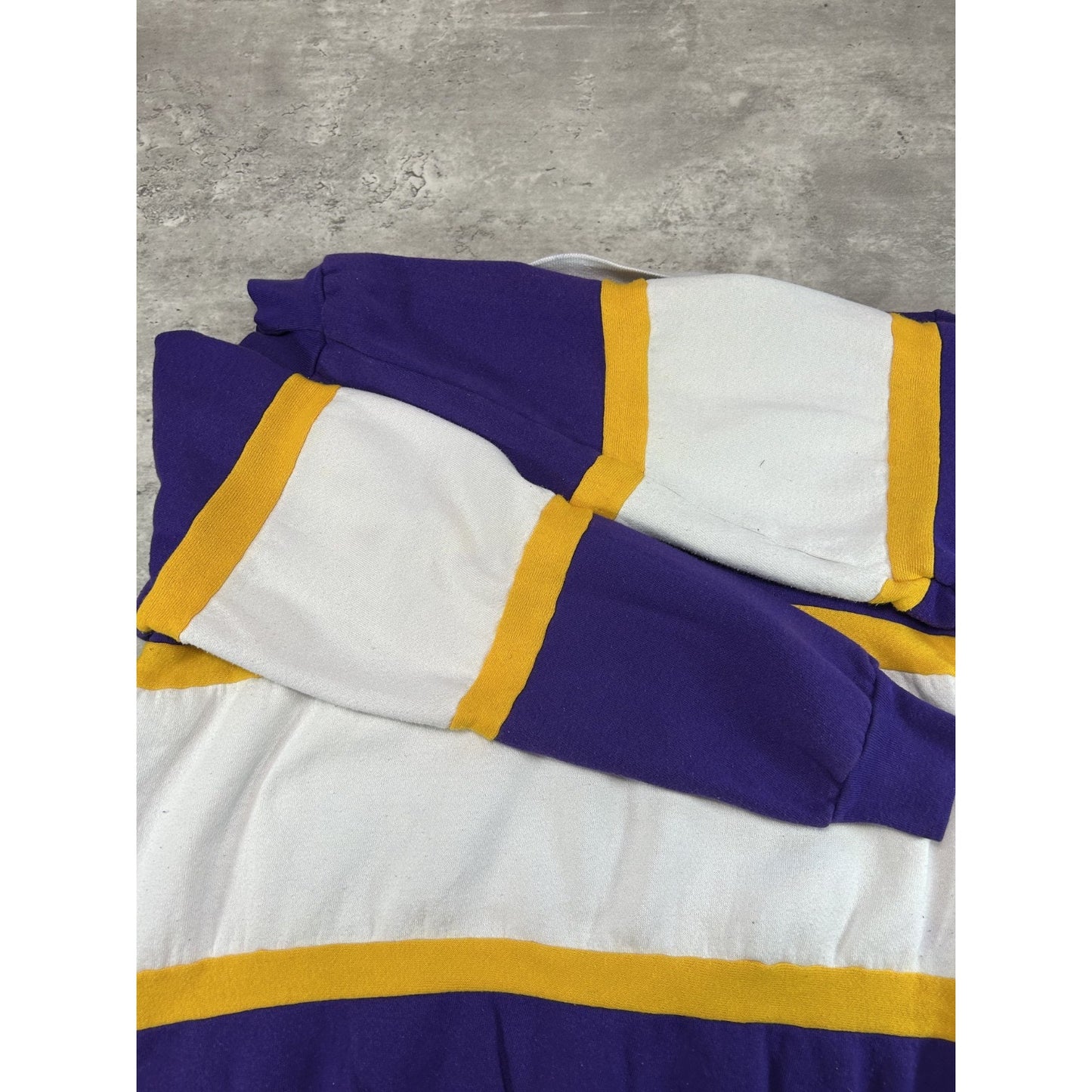 Vintage 80s Los Angeles Lakers NBA SPellout Graphic Collared Sweatshirt Sz Large