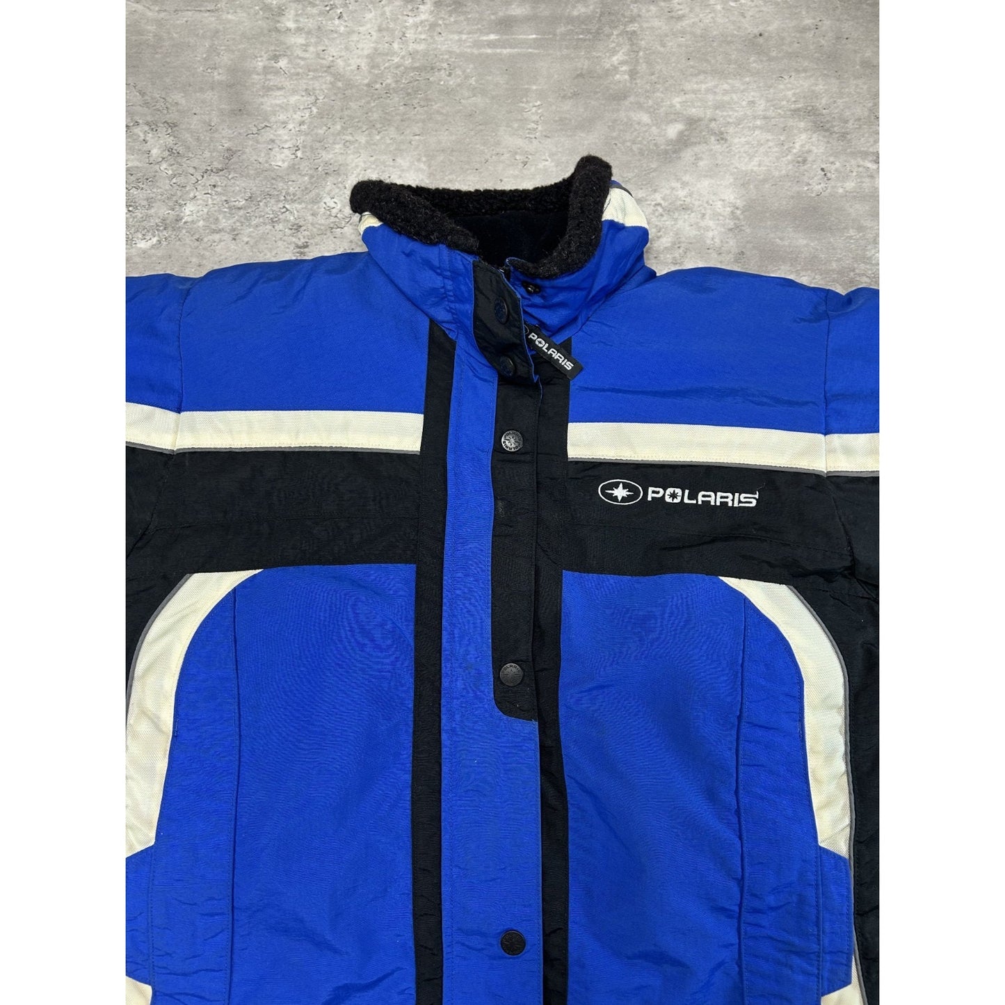 Vintage Polaris Embroidered Spellout Insulated Nylon Full Zip Jacket Size Medium