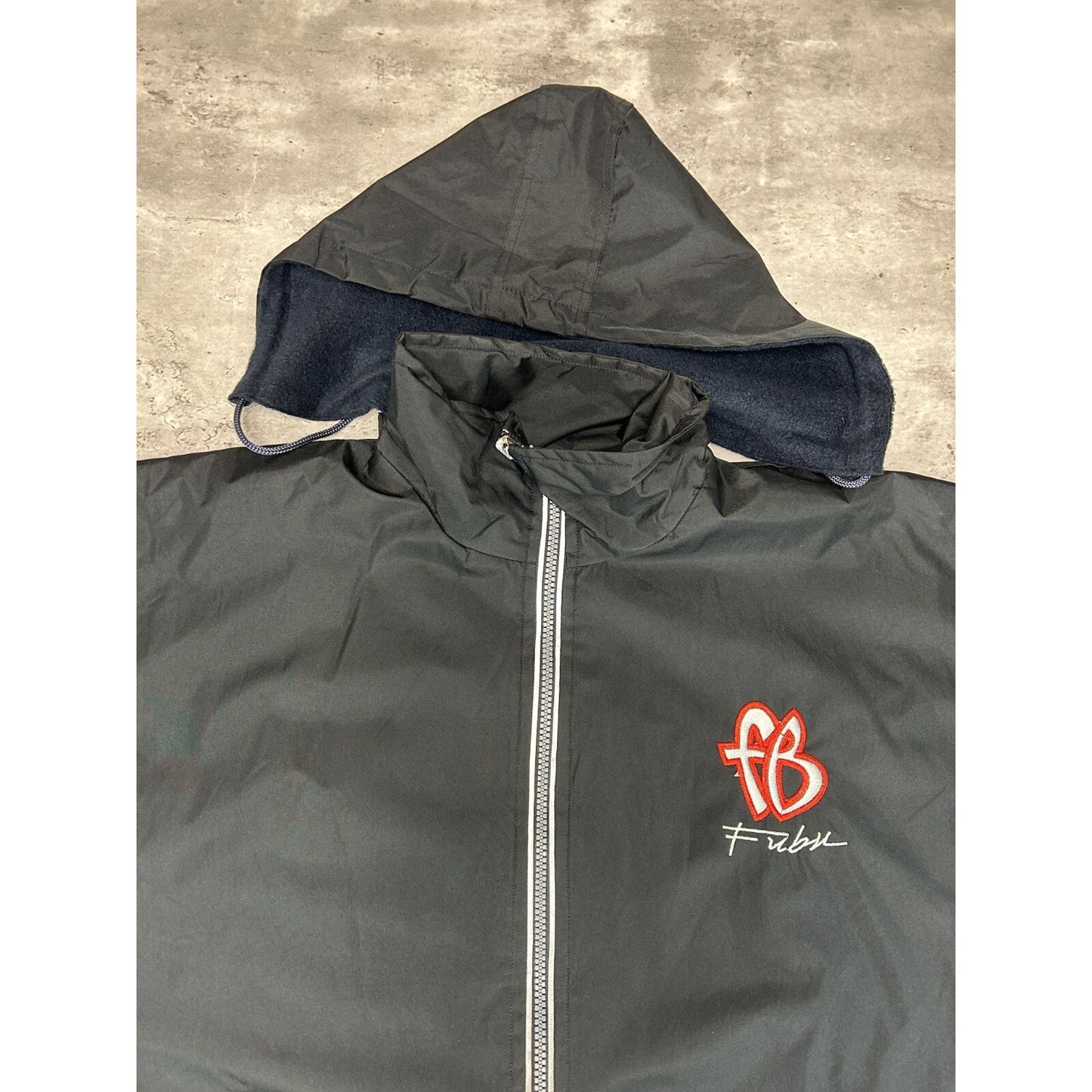 Vintage Y2K Fubu Embroidered Full Zip Hooded Nylon Long Jacket Size XXL