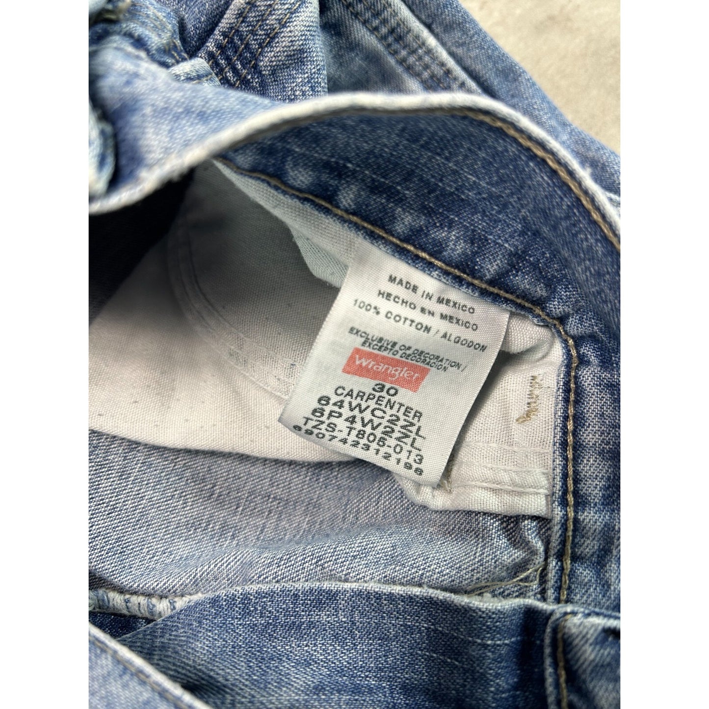 Vintage Wrangler Light Wash Denim Workwear Carpenter Shorts Size 31 Blue