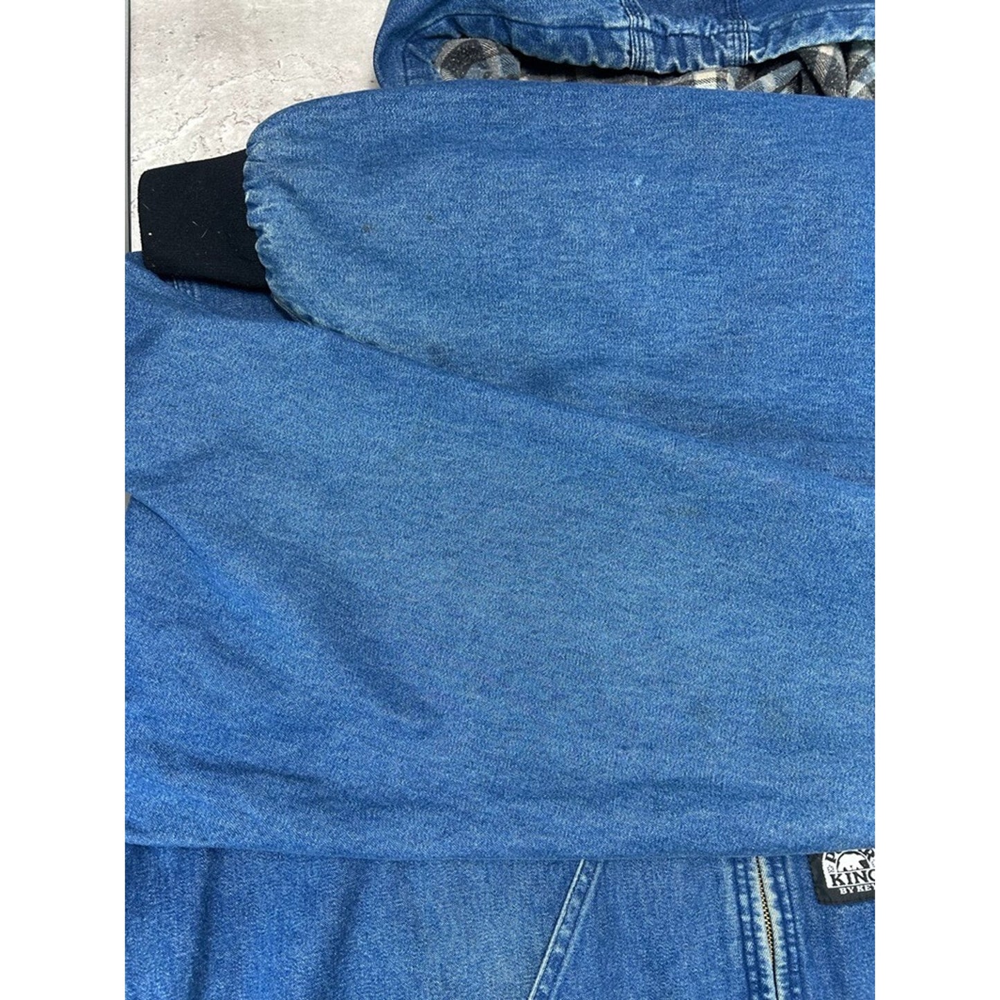 Vintage Polar King Plaid Lined Denim Canvas Workwear Active Jacket Size 4XLT