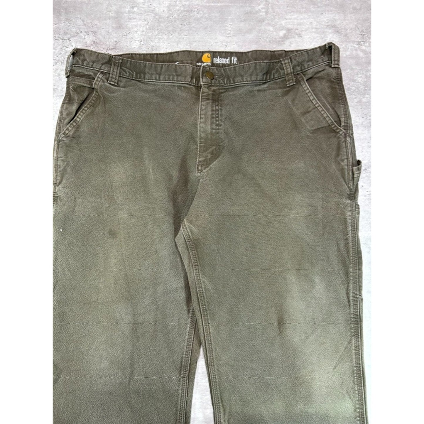 Carhartt Relaxed Fit Canvas Workwear Carpenter Pants Size 42 Green
