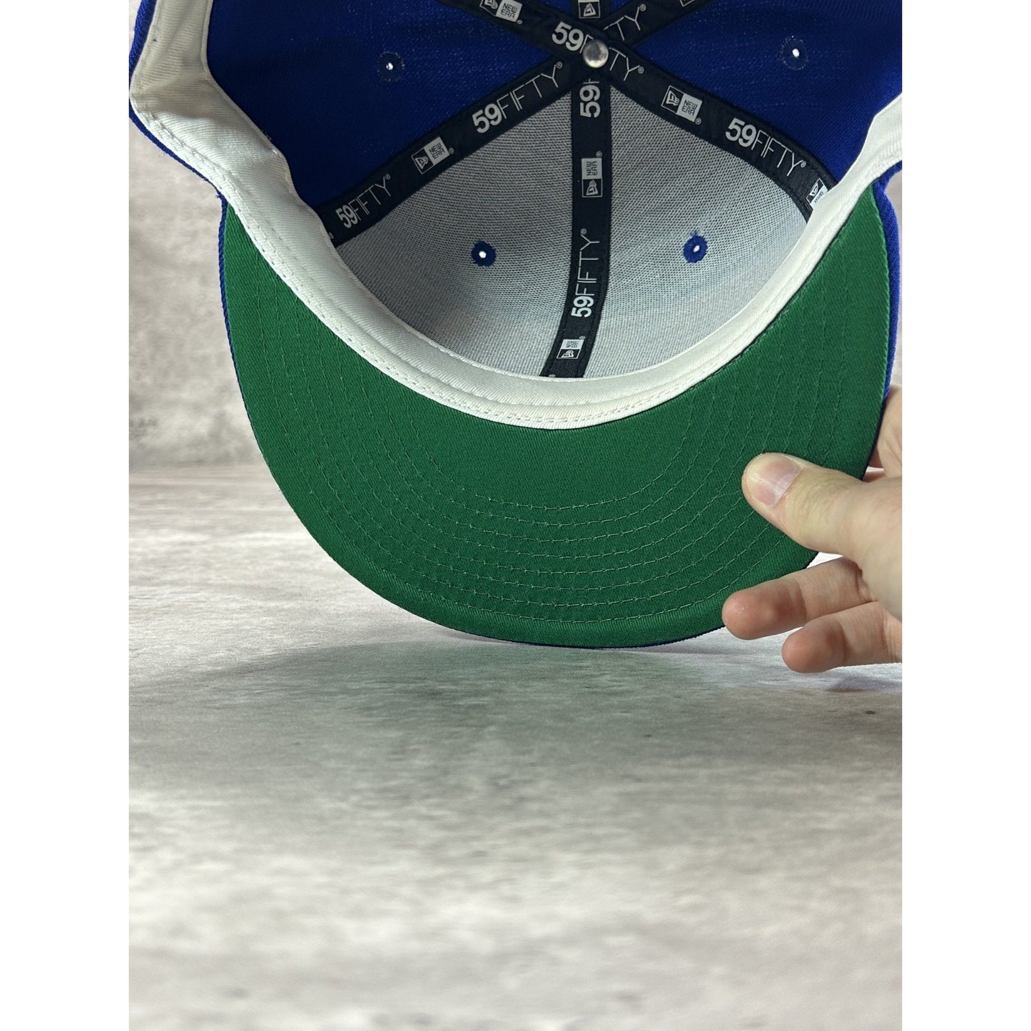 San Bernardino Stampede MiLB Embroidered Logo Baseball Fitted Hat 7 1/2 Blue