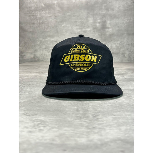 Vintage 80s Gibson Chevrolet Graphic Spellout Logo Snapback Hat OSFA