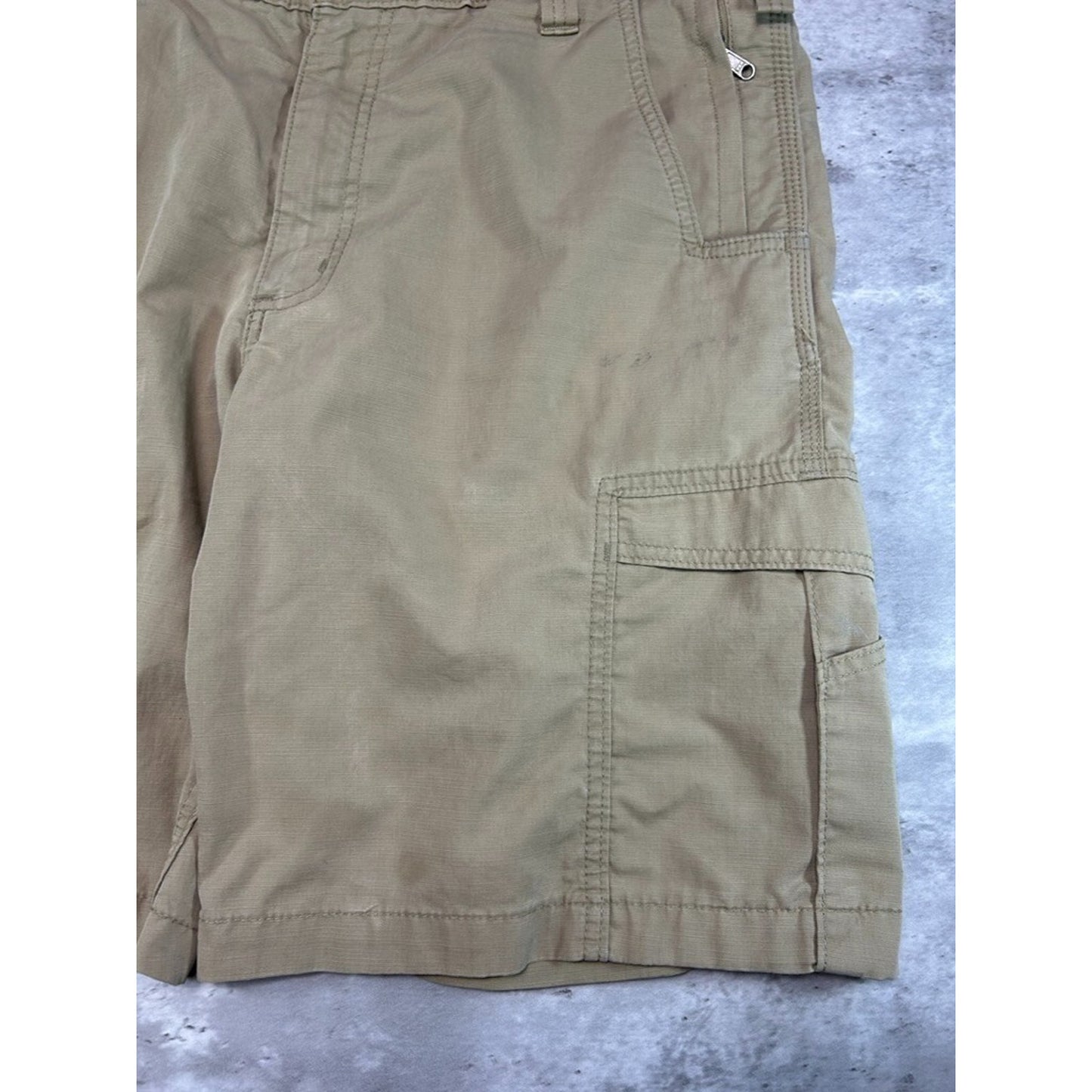 Carhartt Force Extremes Relaxed Fit Canvas Workwear Cargo Shorts Size 38 Beige