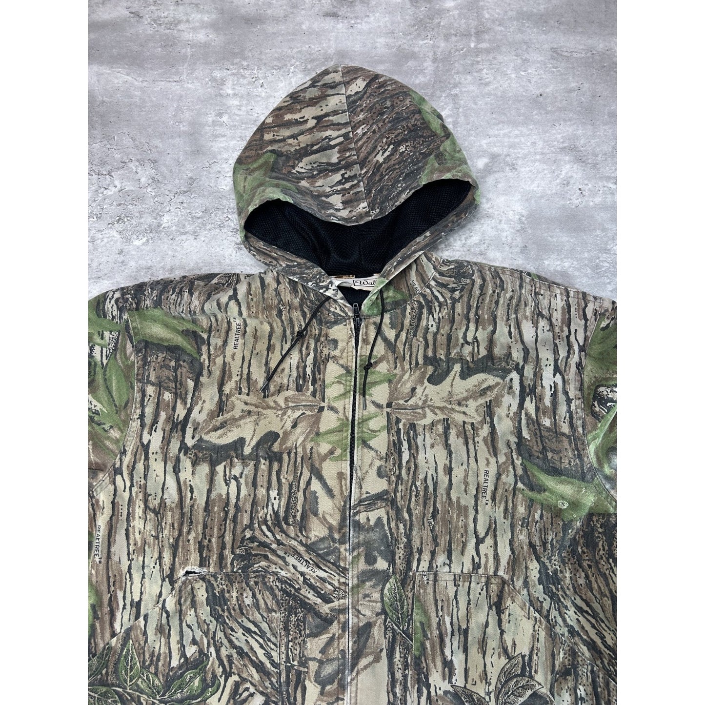 Vintage 80s/90s Walls Realtree Camo Full Zip Hooded Hunting Jacket Size Large