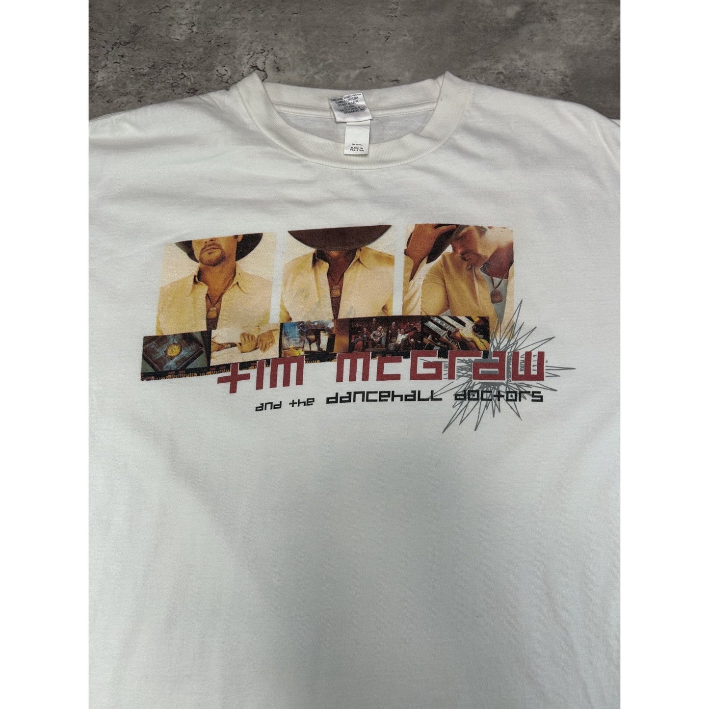 Vintage 2003 Tim McGraw One Band Tour Country Music T-Shirt Size Large White