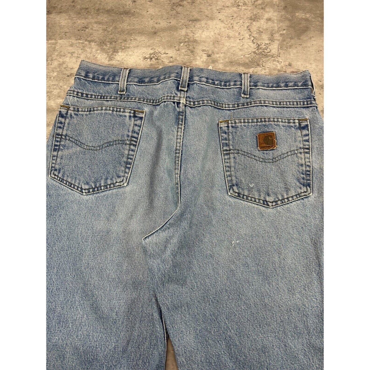 Vintage Carhartt Light Wash Denim Workwear Pants Size 38 Blue
