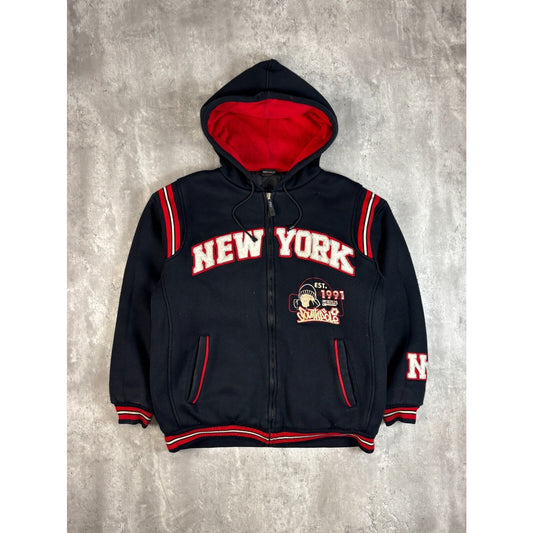 Vintage Y2K Southpole New York Embroidered Full Zip Hooded Sweatshirt Size Large