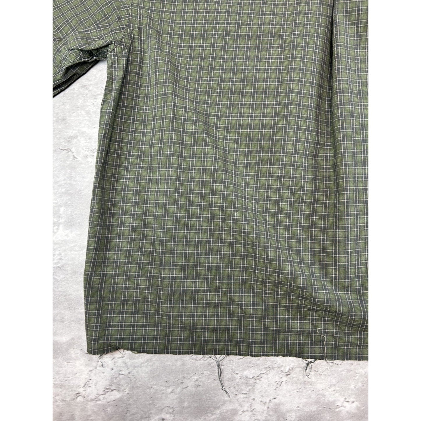 Vintage Eddie Bauer Plaid Print Short Sleeve Reworked Cropped Button Up Medium