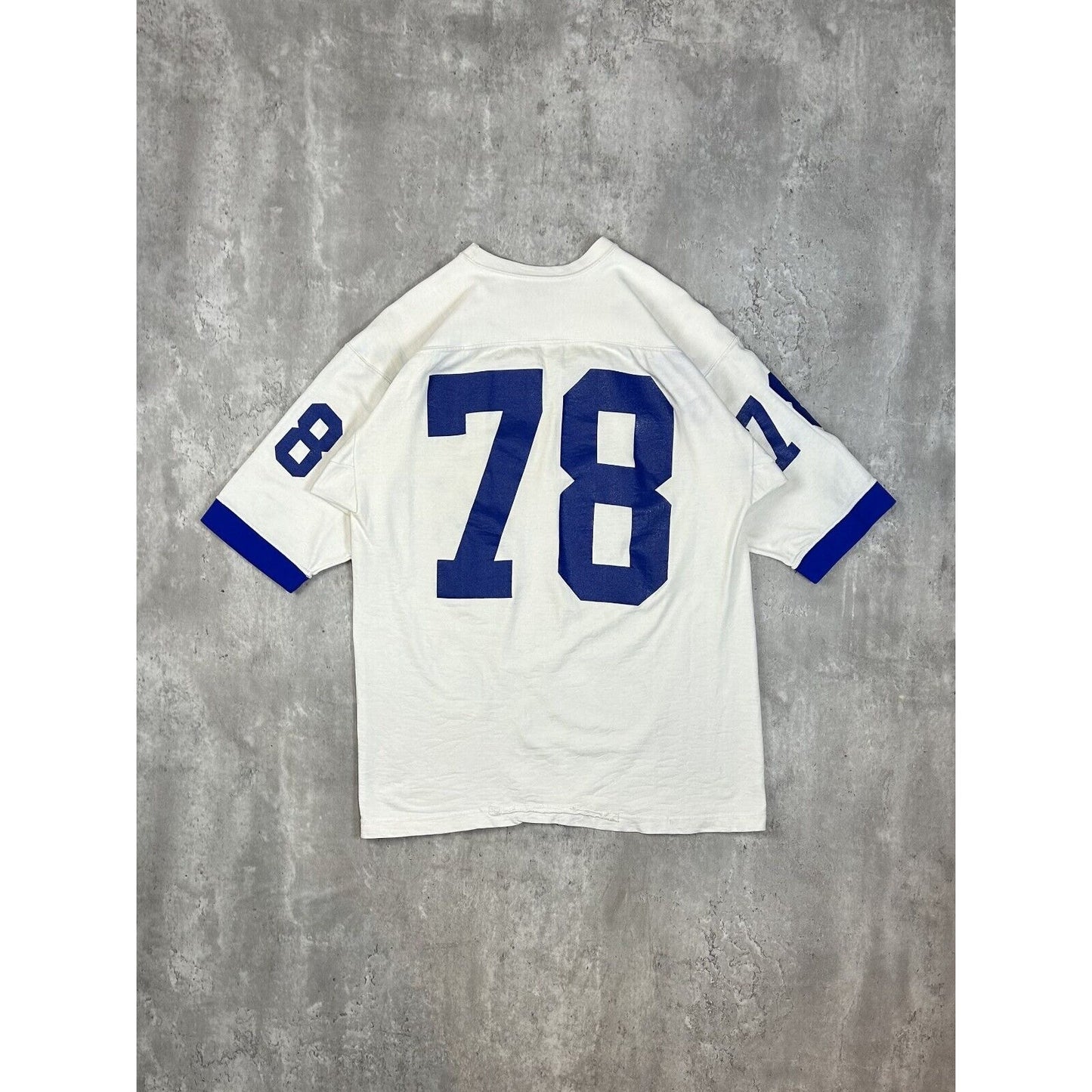 Vintage 1950s/1960s #78 Two Tone Football Jersey T-Shirt Size XL White/Blue