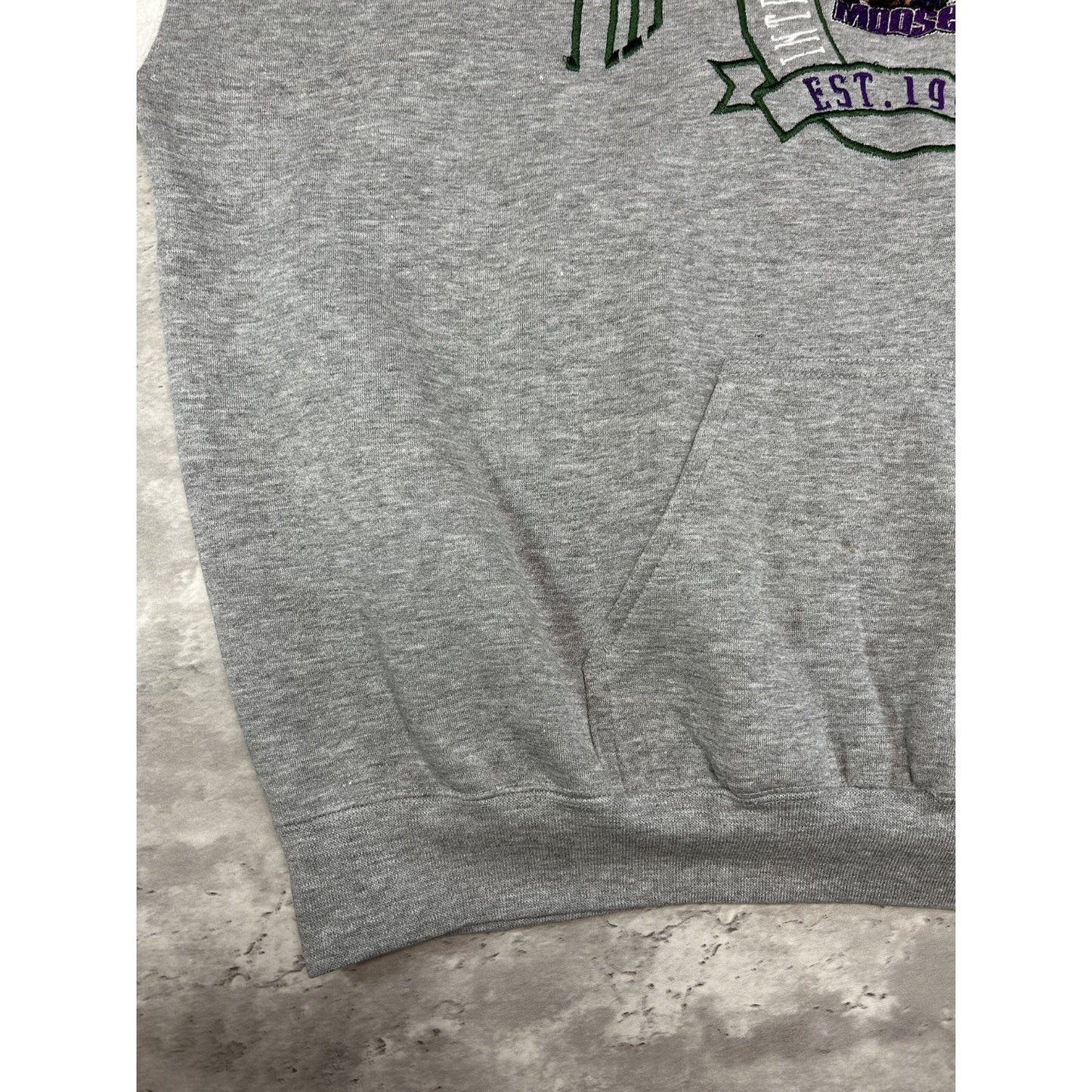 Vintage 90s Minnesota Moose AHL Embroidered Logo Hooded Sweatshirt Size XXL