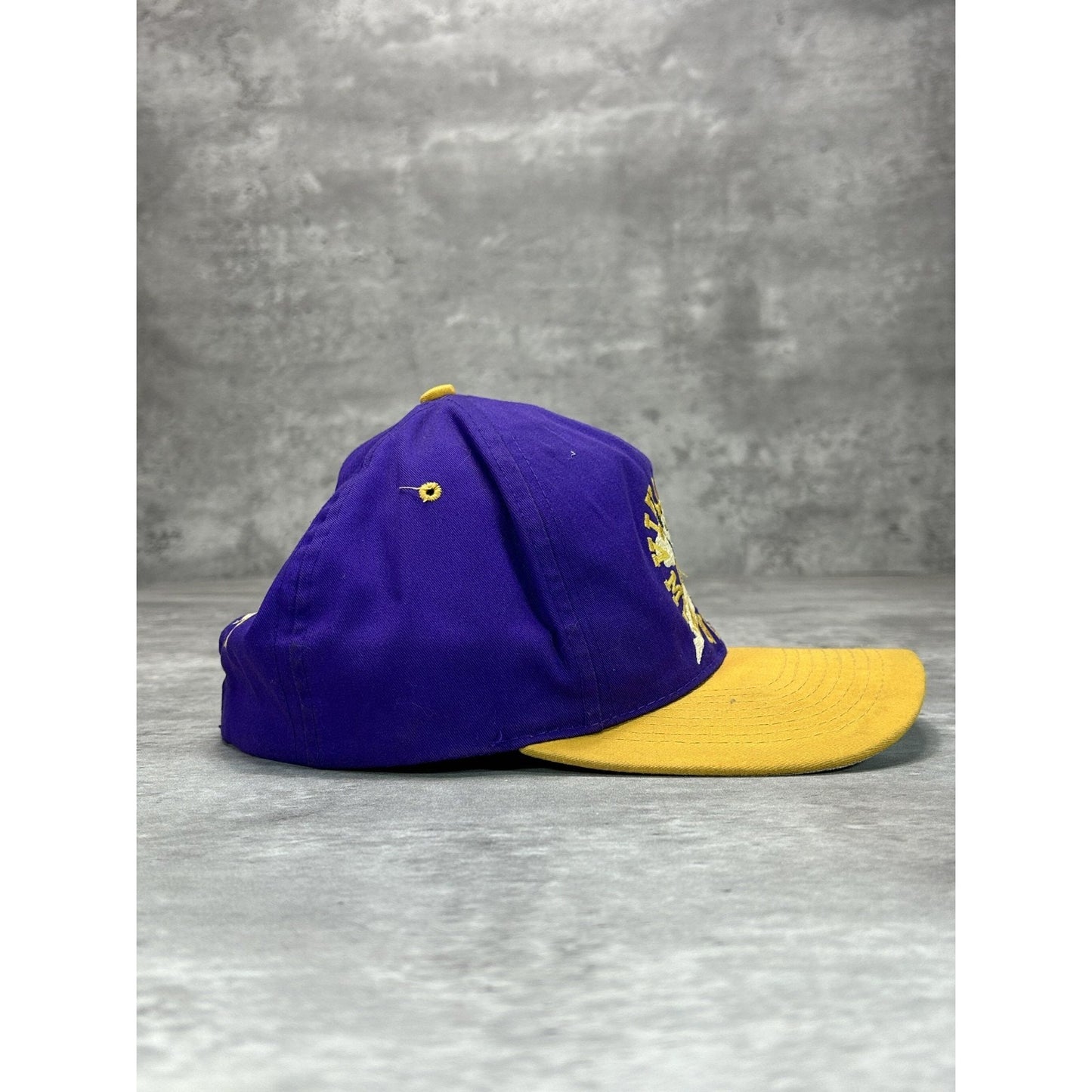 Vintage 90s Minnesota Vikings NFL Embroidered Logo Football Snapback Hat OSFA