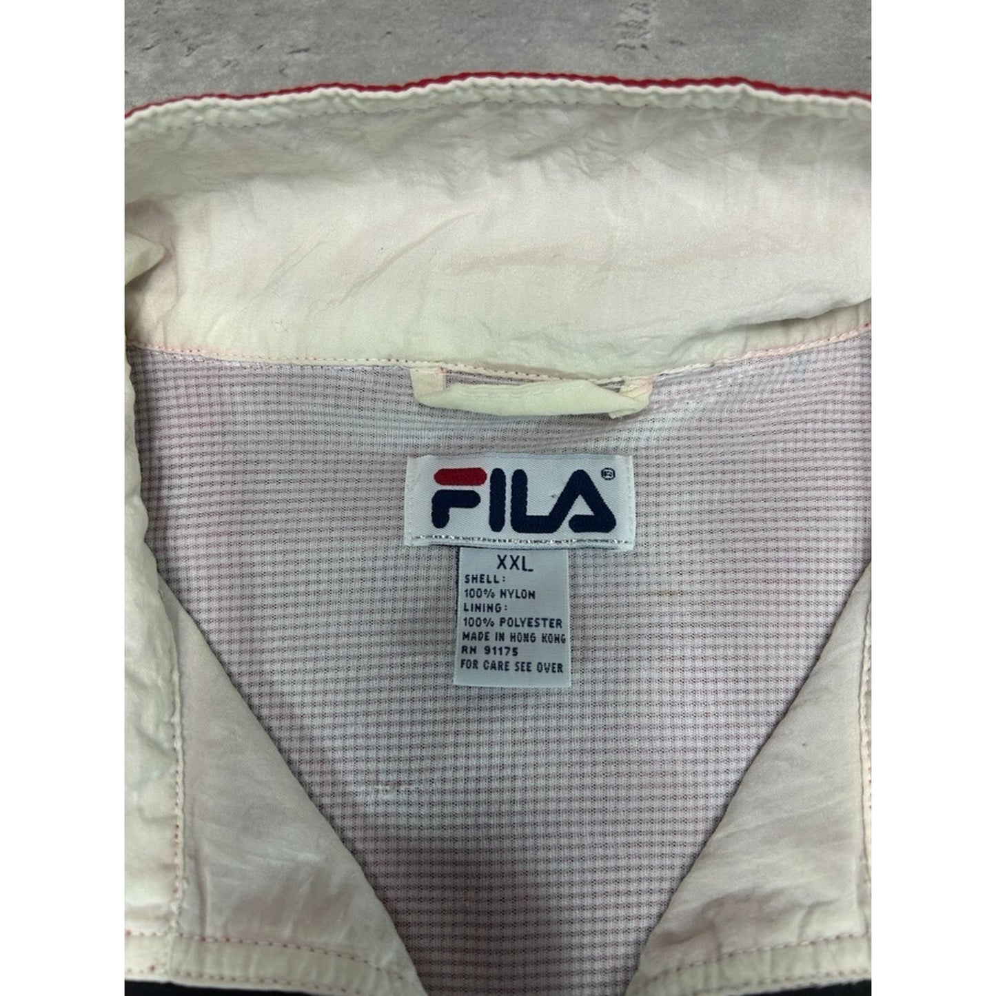 Vintage 90s Fila Pro Nylon Full Zip Windbreaker Jacket Size XXL