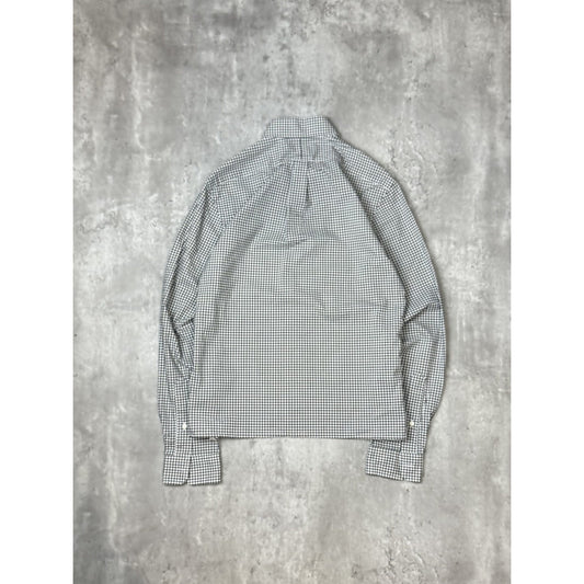 Polo Ralph Lauren Checkered Print Reworked Cropped Button Up Shirt Size Small