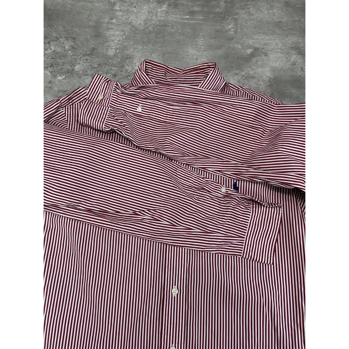 Vintage Polo Ralph Lauren Striped Print Long Sleeve Button Up Shirt Size Large