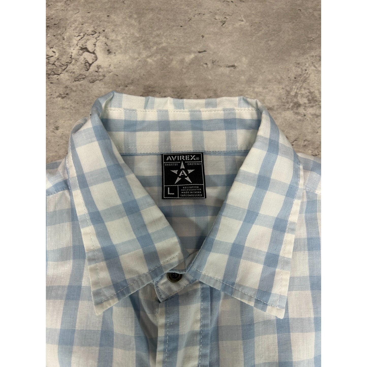 Vintage Y2K Avirex Plaid Short Sleeve Reworked Cropped Button Up Shirt Sz Large