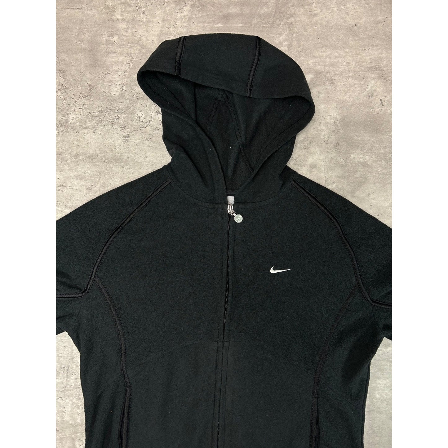 Vintage 2000s Youth Nike Embroidered Swoosh Full Zip Hooded Sweatshirt Size Med